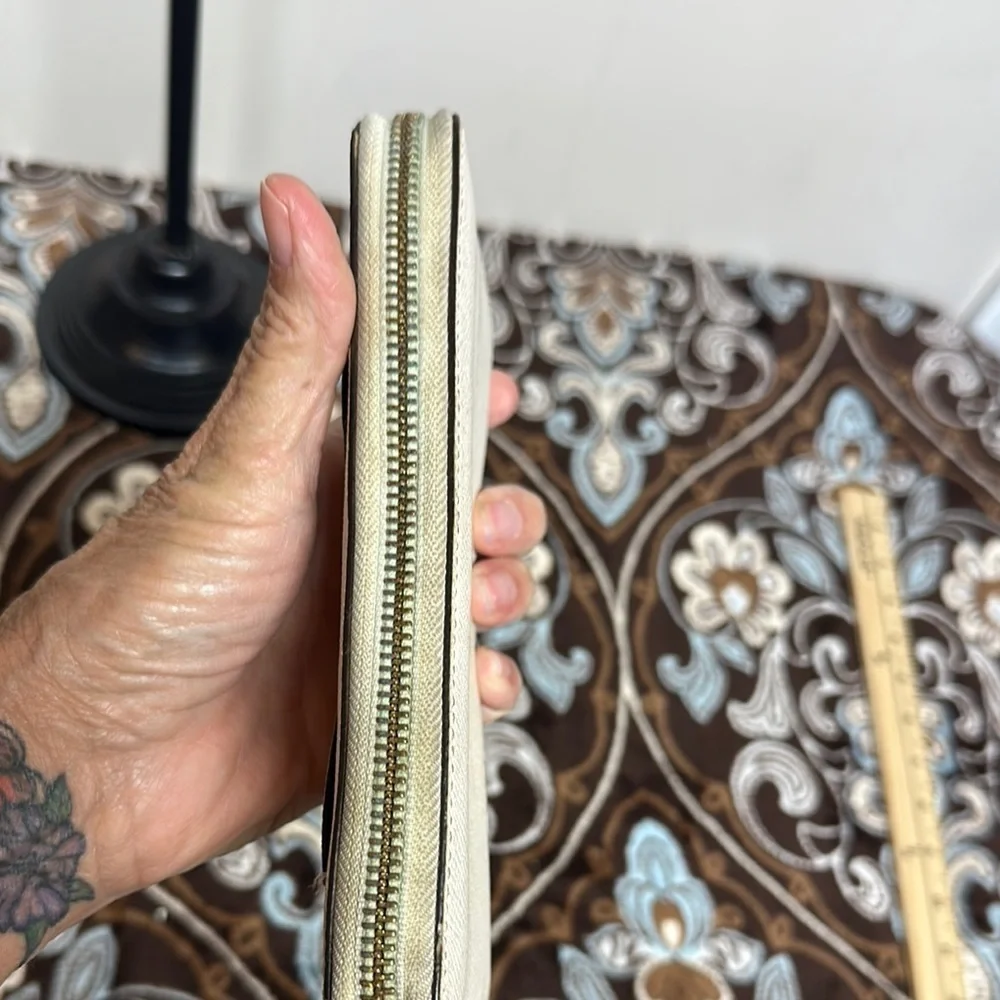 Coach Beige Zip-Around Wallet